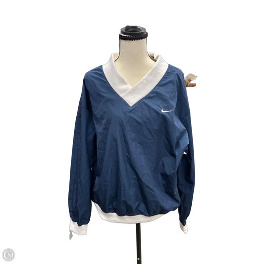 Jacket Windbreaker By Nike In Blue, Size: M