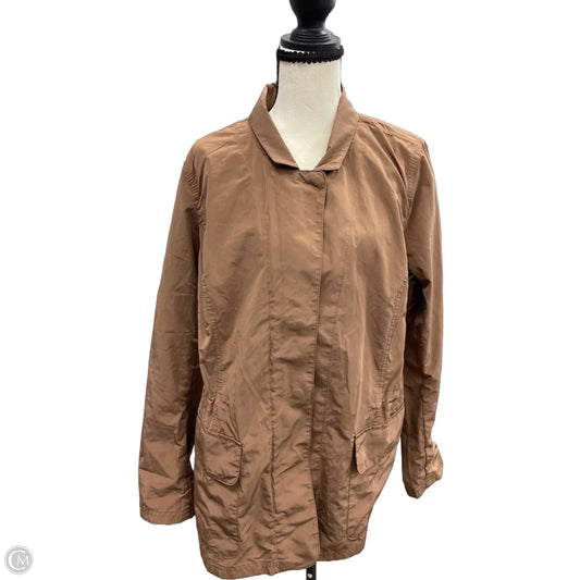 Jacket Windbreaker By J. Jill In Brown, Size: M