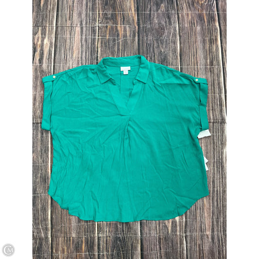 Top Short Sleeve By Liz Claiborne In Green, Size: 1x