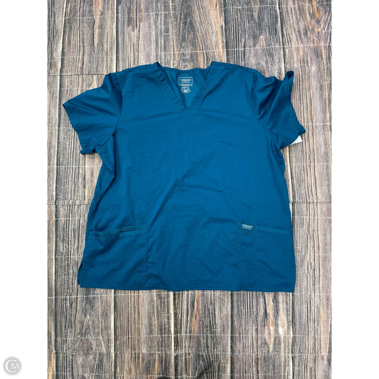 Top Short Sleeve By Cherokee In Blue, Size: 3x