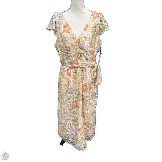 Dress Party Midi By Kensie In Yellow, Size: 16