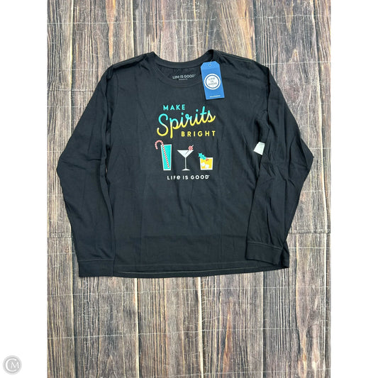 Top Long Sleeve By Life Is Good In Black, Size: Xl