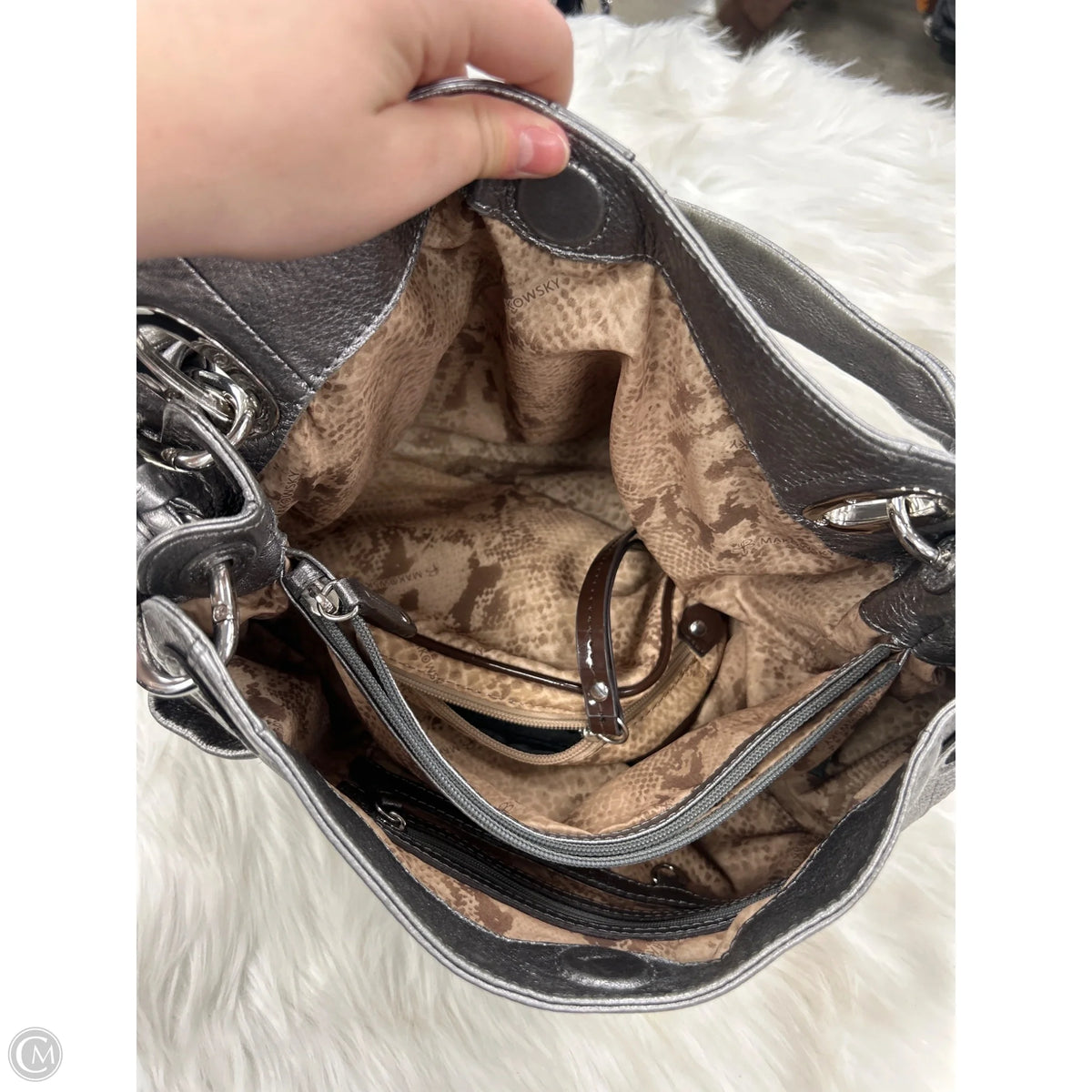 Handbag Leather By B. Makowsky, Size: Large