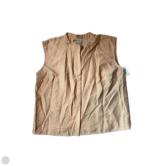 Top Sleeveless By Worthington In Tan, Size: 1x