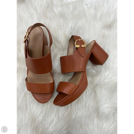 Sandals Heels Block By Aerosoles In Brown, Size: 9