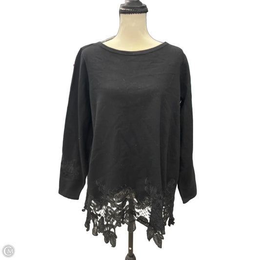Top Long Sleeve By Chicos In Black, Size: L
