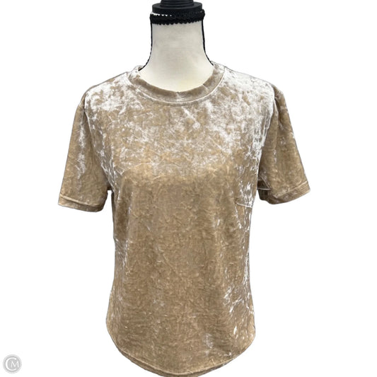 Top Short Sleeve By Allegra K In Tan, Size: S