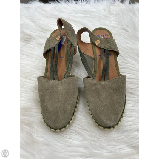 Sandals Heels Wedge By Clothes Mentor In Green, Size: 7