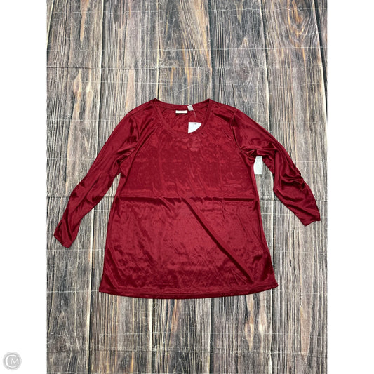 Top Long Sleeve By Logo In Red, Size: S