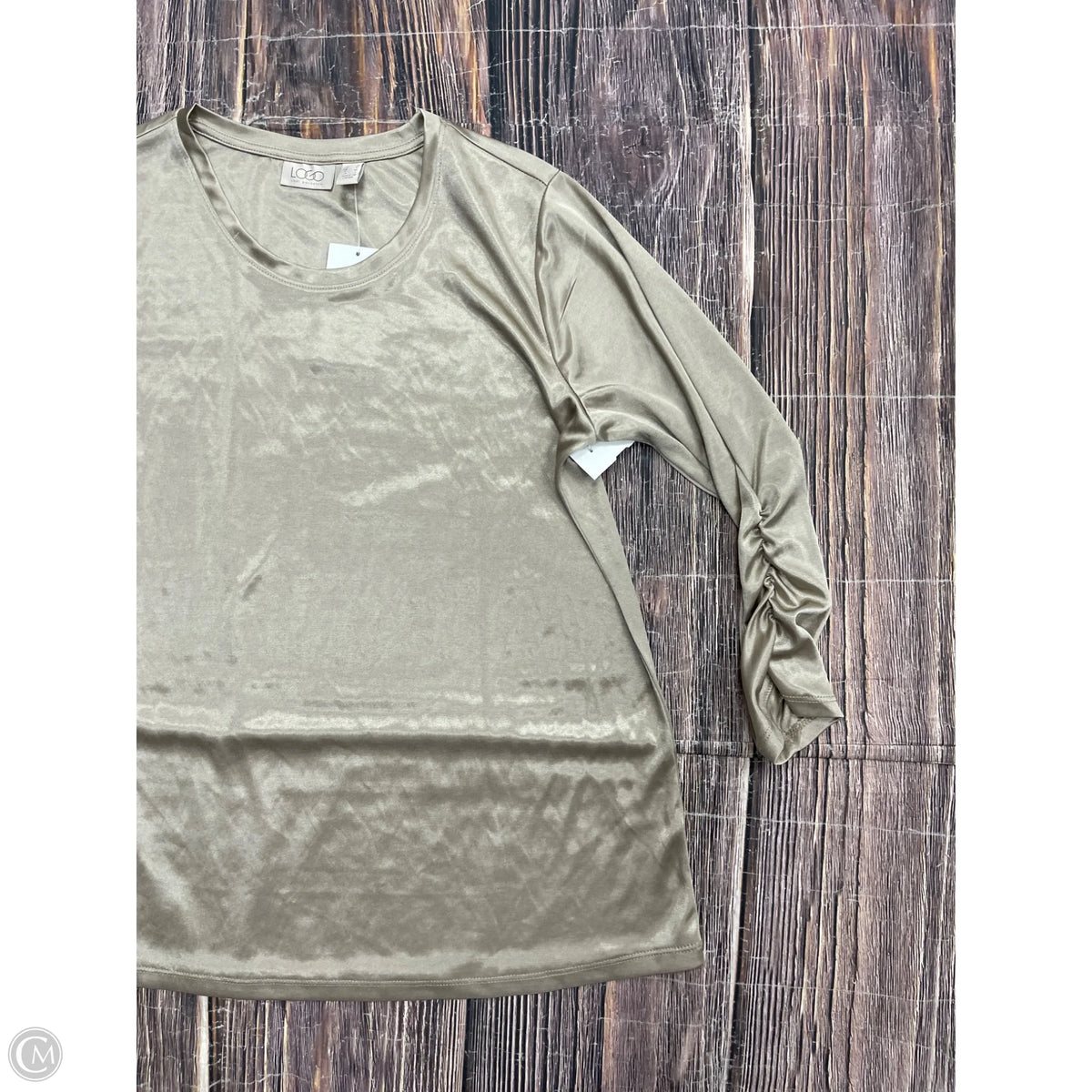 Top Long Sleeve By Logo In Grey, Size: S