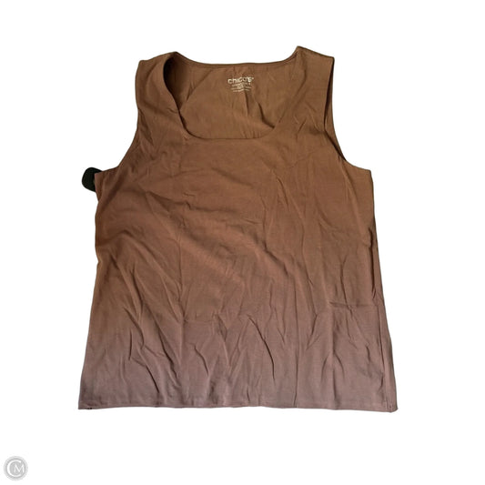 Top Sleeveless By Chicos In Brown, Size: Xl