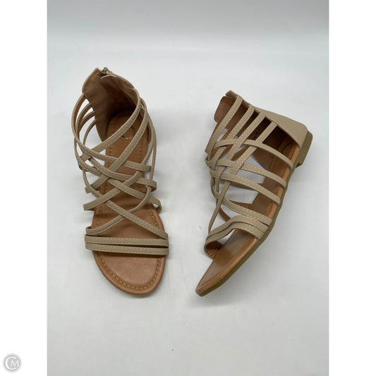 Sandals Flats By Journee In Tan, Size: 11