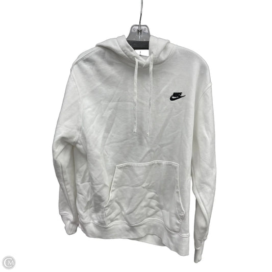 Athletic Sweatshirt Hoodie By Nike In White, Size: M