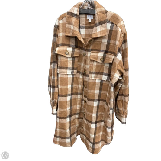 Jacket Shirt By Time And Tru In Brown, Size: 2x
