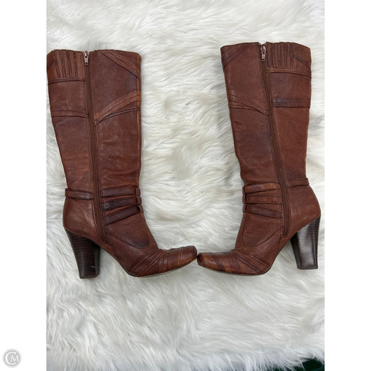 Boots Mid-calf Heels By Dollhouse In Brown, Size: 7.5