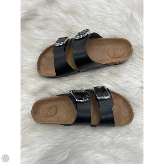 Sandals Flats By Time And Tru In Black, Size: 10