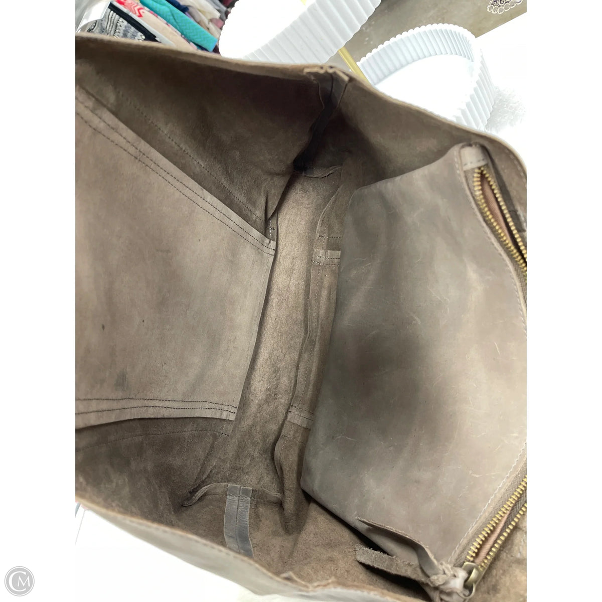 Tote Leather By Able, Size: Medium