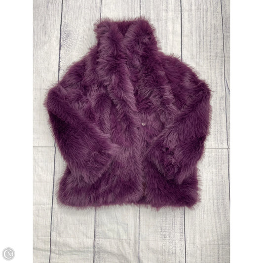 Jacket Faux Fur & Sherpa By Cmc In Purple, Size: M