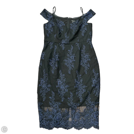 Dress Party Midi By City Chic In Black & Blue, Size: 14