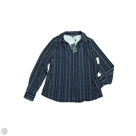 Top Long Sleeve By Adrianna Papell In Blue, Size: M