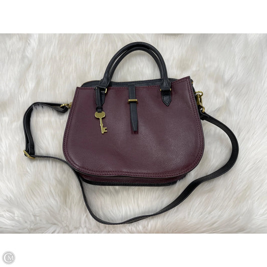 Crossbody Leather By Fossil, Size: Medium