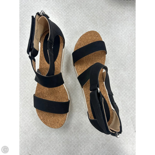 Sandals Heels Wedge By Adrienne Vittadini In Black, Size: 8