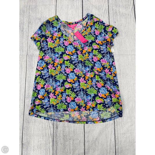 Top Short Sleeve Designer By Lilly Pulitzer In Blue, Size: Xl