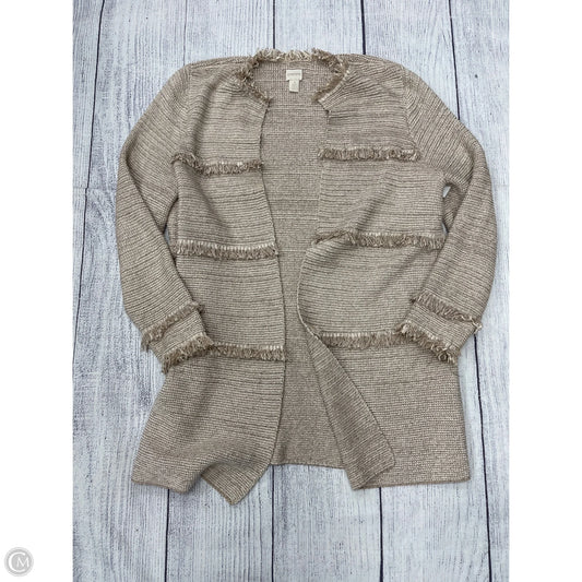 Sweater Cardigan By Chicos In Tan, Size: Xl