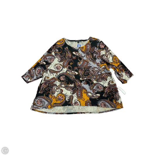 Top 3/4 Sleeve By Zac And Rachel In Black, Size: 3x