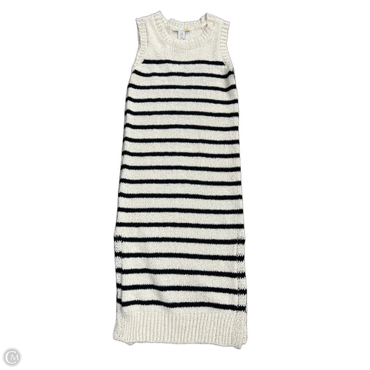 Dress Casual Midi By C And C In Striped Pattern, Size: Xs