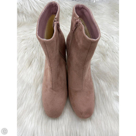 Boots Ankle Heels By Clothes Mentor In Pink, Size: 8