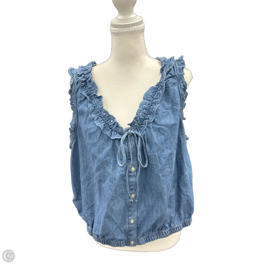 Top Sleeveless By Free Assembly In Blue, Size: Xl