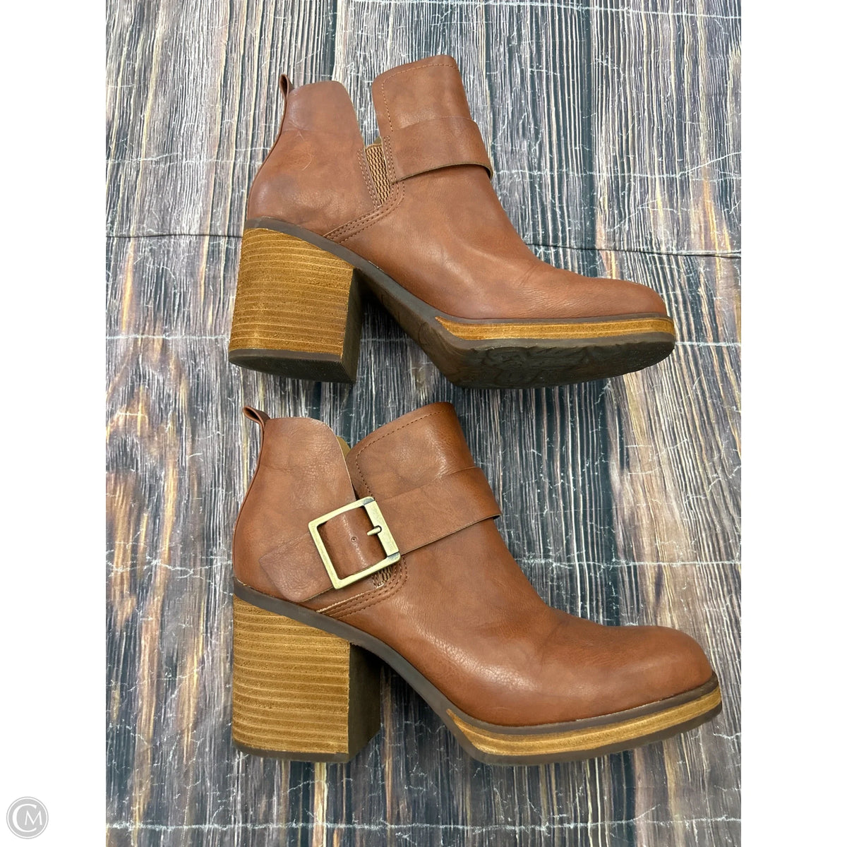 Boots Ankle Heels By Korks In Brown, Size: 11
