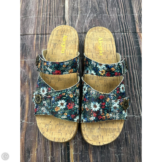 Sandals Heels Platform By Alegria In Floral Print, Size: 8