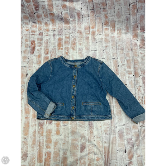 Jacket Denim By Loft In Blue, Size: Xl