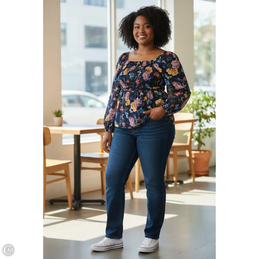 Top Long Sleeve By Torrid In Blue, Size: 1x