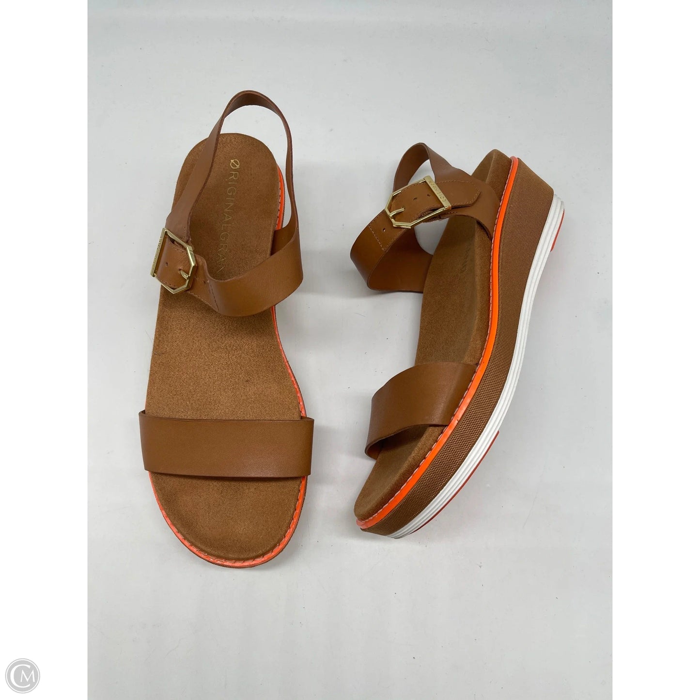 Sandals Heels Platform By Cole-haan In Tan, Size: 9