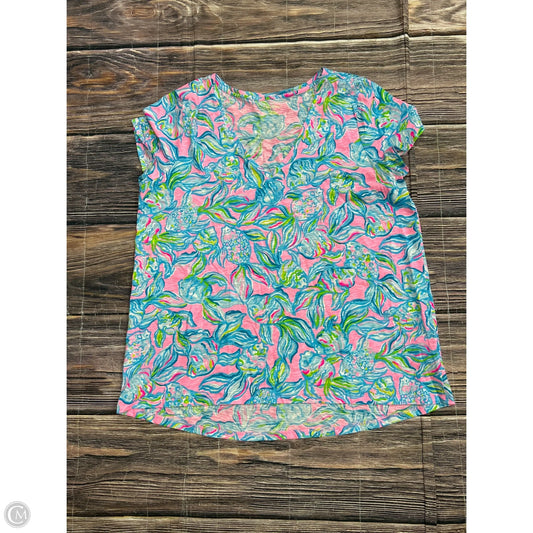Top Short Sleeve Designer By Lilly Pulitzer In Blue, Size: 1x