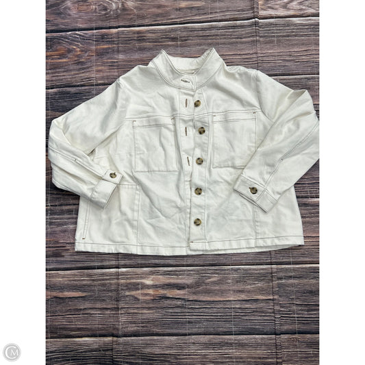Jacket Denim By J. Jill In Cream Denim, Size: 2x