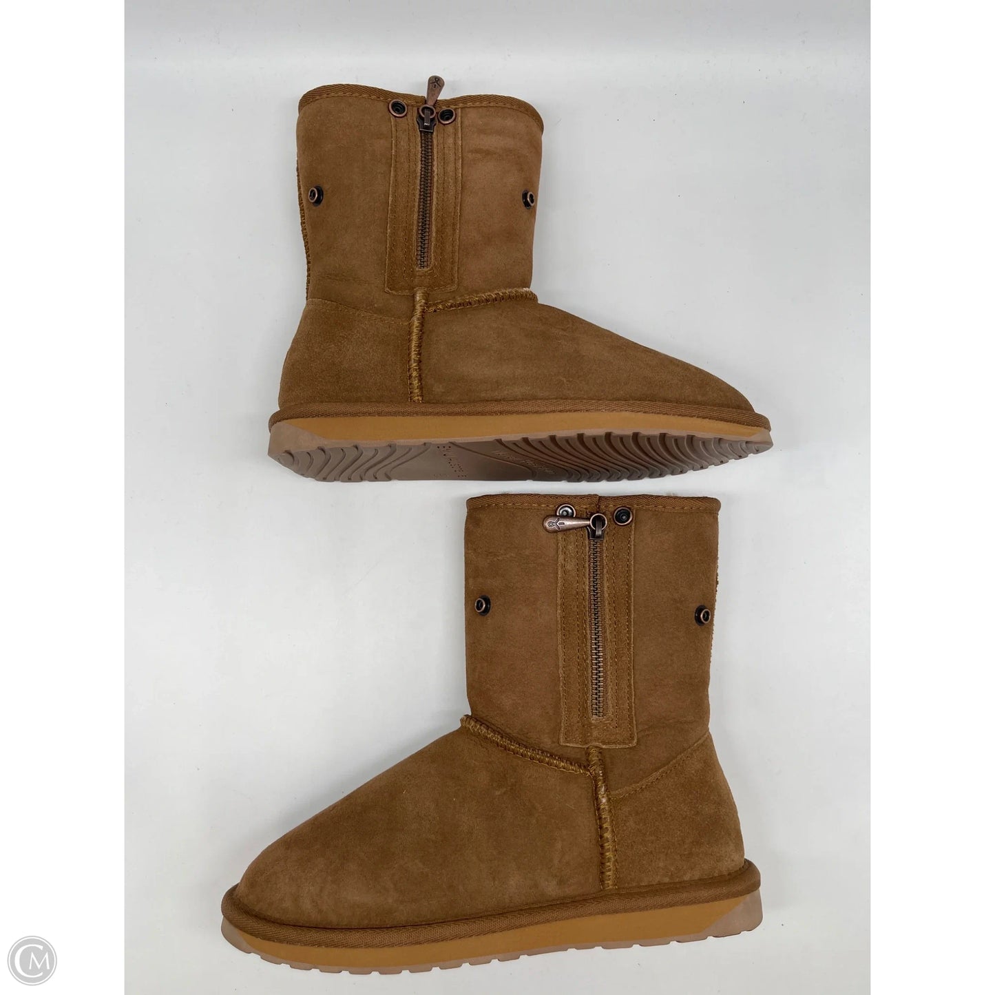 Boots Mid-calf Flats By Emu In Brown, Size: 7