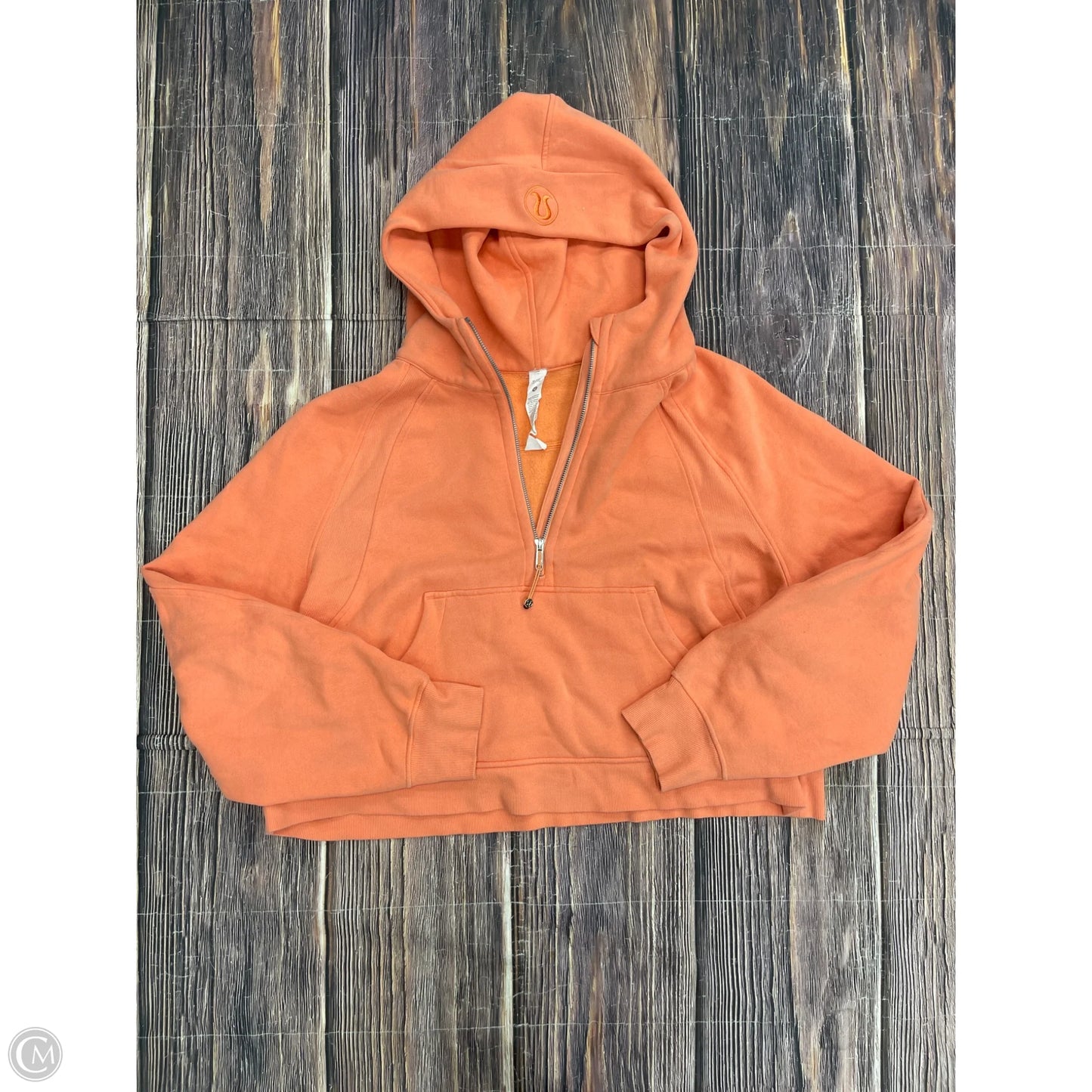 Athletic Sweatshirt Hoodie By Lululemon In Orange, Size: Xl