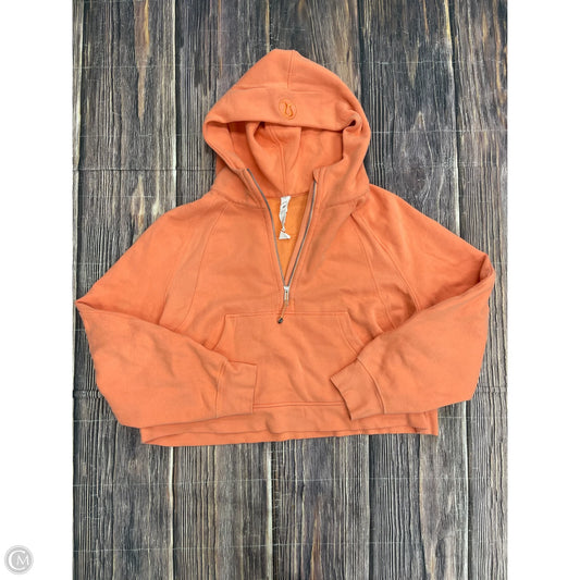 Athletic Sweatshirt Hoodie By Lululemon In Orange, Size: Xl