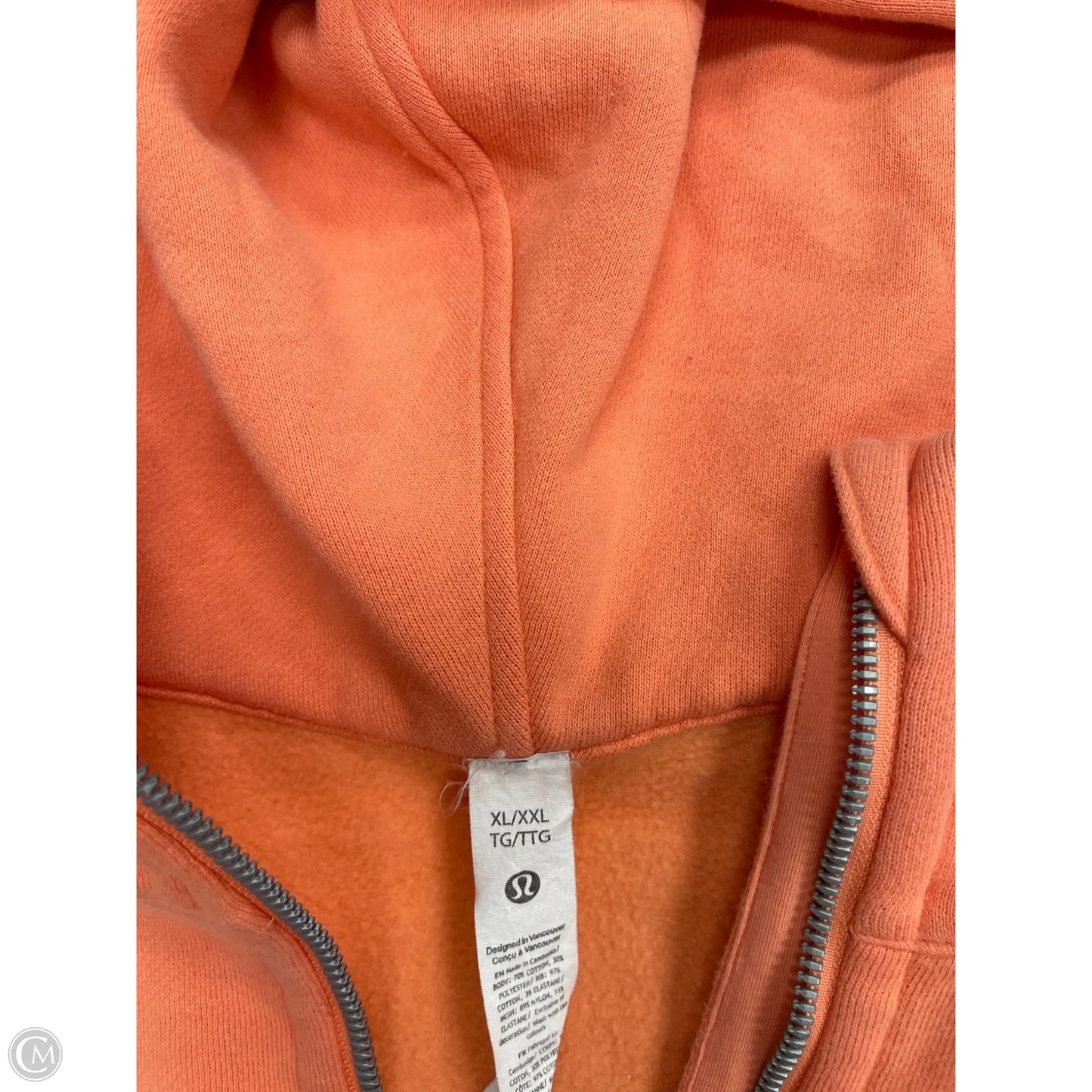 Athletic Sweatshirt Hoodie By Lululemon In Orange, Size: Xl