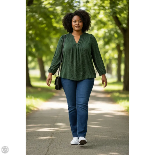 Top Long Sleeve By Clothes Mentor In Green, Size: 2x