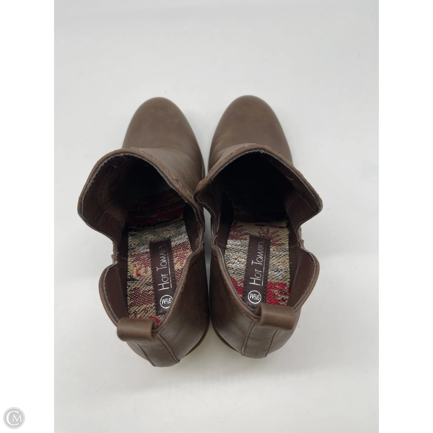 Boots Ankle Heels By Clothes Mentor In Brown, Size: 9.5