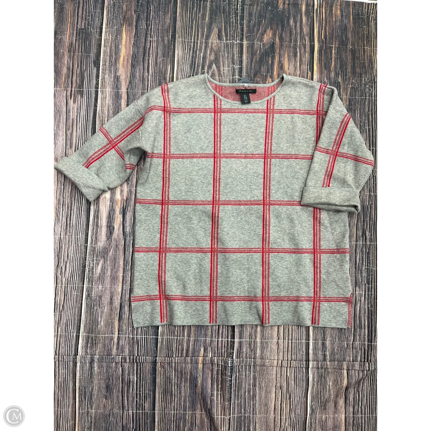 Sweater By Tahari In Grey, Size: 1x