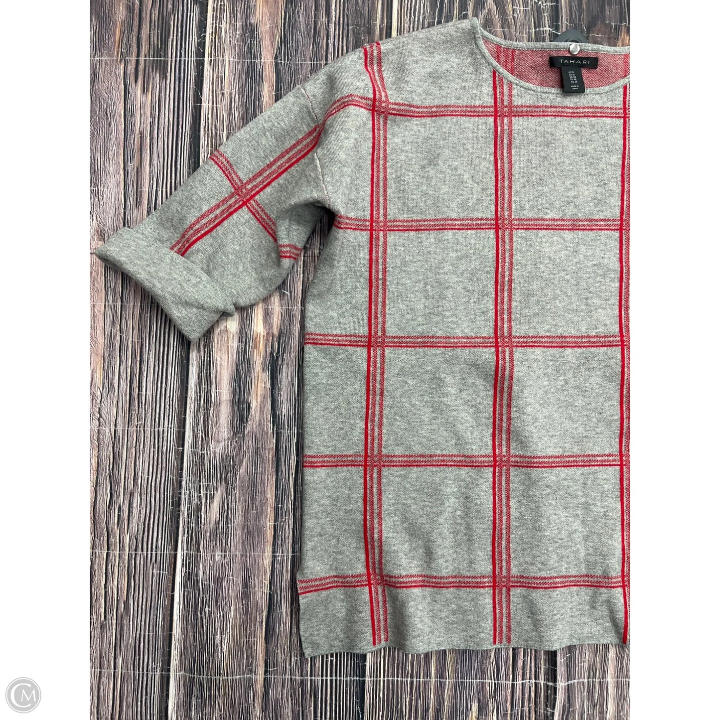 Sweater By Tahari In Grey, Size: 1x