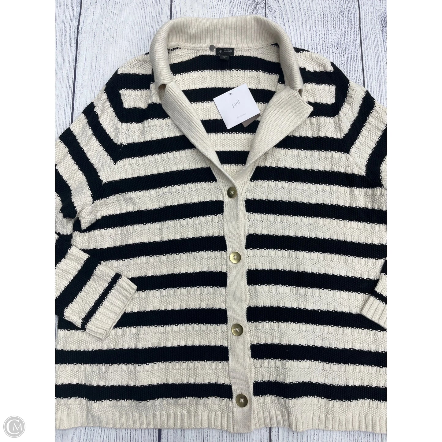 Cardigan By J. Jill In Black & White, Size: 2x
