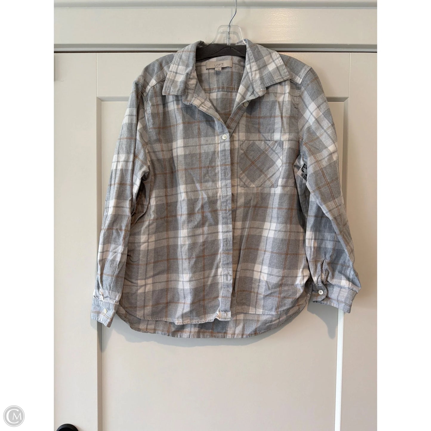 Top Long Sleeve By Loft In Grey, Size: L