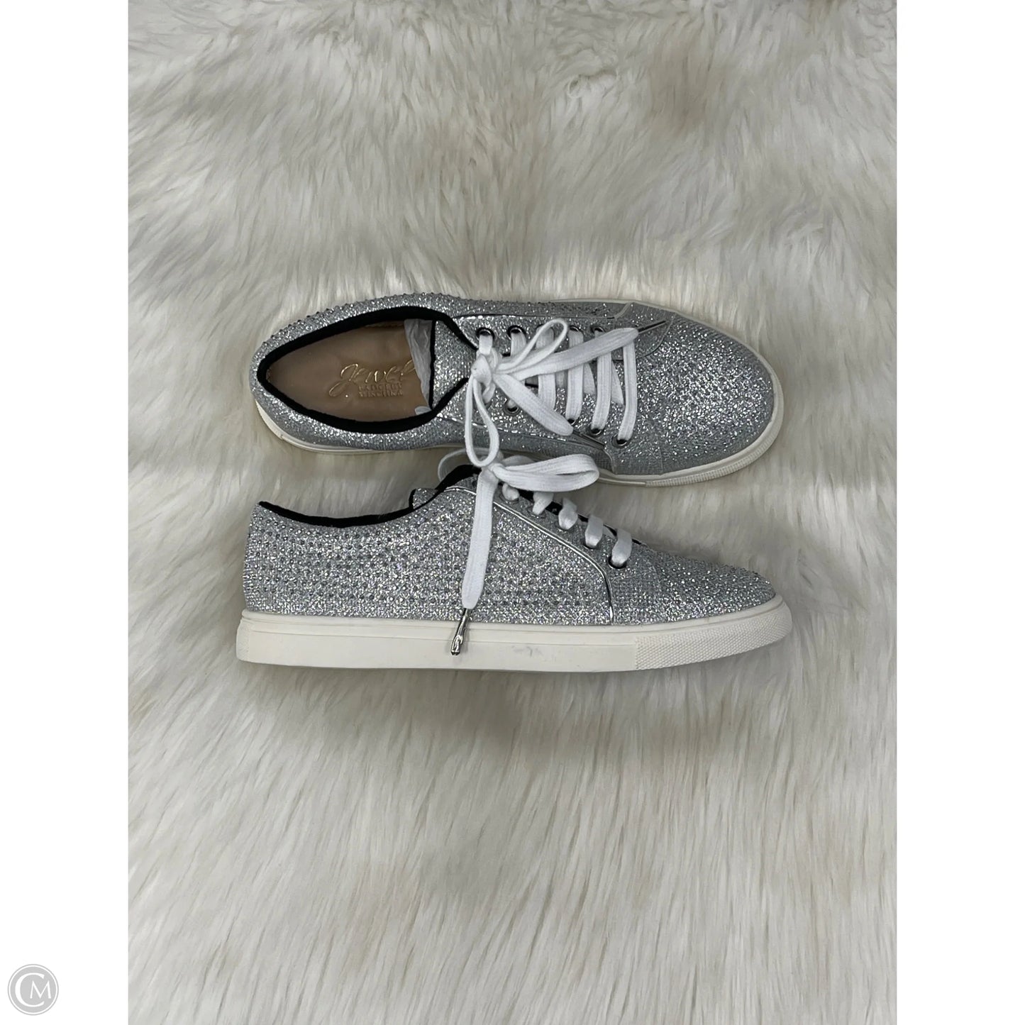 Shoes Sneakers By Badgley Mischka In Silver, Size: 8